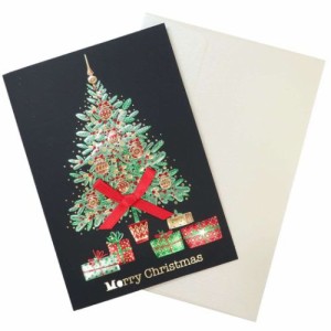 CHRISTMAS グリーティングカード イタリア製クリスマスカード ツリー1 Xmasカード グッズ メール便可