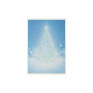 CHRISTMAS グリーティングカード クリスマスカード JX5-0 家並みにクリスマスツリー Xmasカード グッズ メール便可