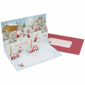 ミニサンタ クリスマスカード ポップアップカード 立体 125029 Xmas グッズ メール便可