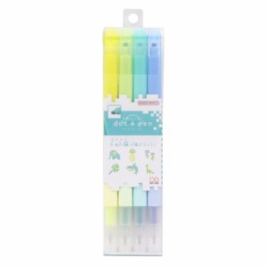 マーカーペン 四角マーカー dot e pen ドット エ ペン 4本セットB かわいい グッズ メール便可