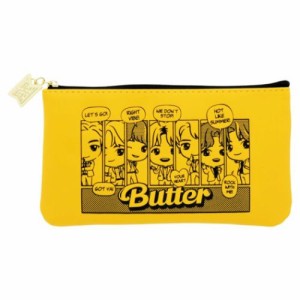 タイニータン ペンケース フラットペンポーチ Butter イエロー 新入学 TinyTAN キャラクター 商品 メール便可