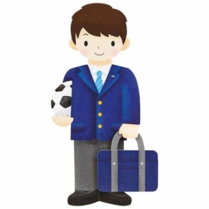 グリーティングカード ダイカットカード 学生服男の子型抜き 入学 メッセージカード グッズ メール便可