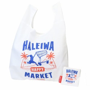 HALEIWA エコバッグ 折りたたみショッピングバッグ ハッピーホワイト お買い物かばん グッズ メール便可