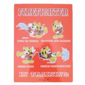 ミッキーマウス ダイカットシール ダイカットビニールステッカー 消防士 ディズニー キャラクター グッズ メール便可
