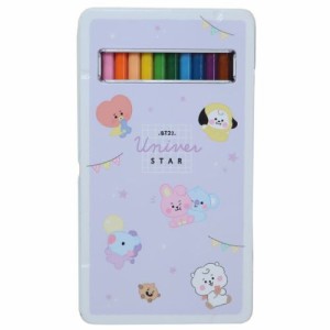 BT21 色鉛筆 缶ケース入り12色いろえんぴつ PARTY 新入学 LINE FRIENDS キャラクター 商品 メール便可