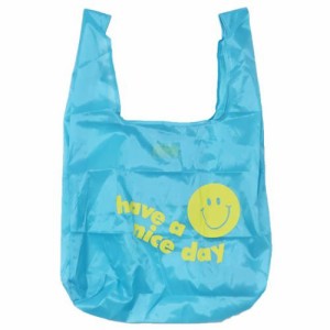 スマイリーフェイス エコバッグ ECO BAG 折りたたみショッピングバッグ NICE DAY BLUE Smiley Face キャラクター グッズ メール便可