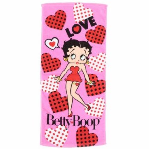 ベティブープ フェイスタオル プリントロングタオル ハート BETTY BOOP キャラクター グッズ メール便可