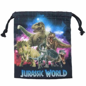 ジュラシックワールド 巾着袋 きんちゃくポーチ 恐竜 映画キャラクター グッズ メール便可