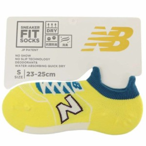 ニューバランス 女性用靴下 レディーススニーカーソックス S イエロー new balance シン NB エヌビー メール便可