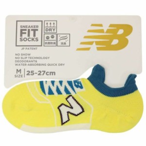 ニューバランス 男性用靴下 メンズスニーカーソックス M イエロー new balance シン NB エヌビー スポーツブランド グッズ メール便可