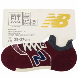 ニューバランス 男性用靴下 メンズスニーカーソックス M ワイン new balance シン NB エヌビー スポーツブランド グッズ メール便可