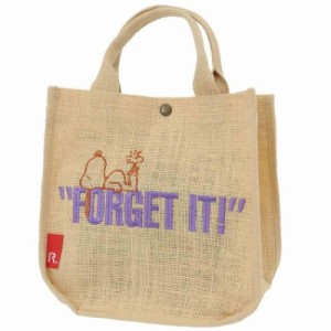 スヌーピー ミニバッグ IP.SQ.ジュート.PEANUTS-8H SQUAREミニバッグ FORGET IT！ ピーナッツ キャラクター グッズ