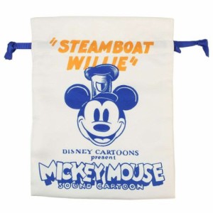 ミッキーマウス 巾着袋 トラベル巾着 きんちゃくポーチ D100 蒸気船ウィリー ディズニー キャラクター グッズ メール便可