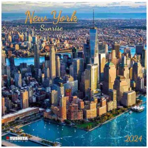 TUSHITA 2024 Calendar 壁掛けカレンダー2024年 New York Sunrise インテリア 令和6年暦