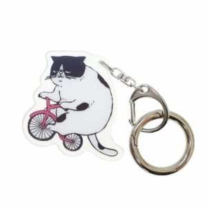 猫 グッズ キーホルダー アニマルアクリルキーホルダー マツネコ自転車 猫雑貨 グッズ メール便可