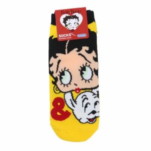 ベティ ブープ レディースソックス 女性用靴下 フェイス イエロー BETTY BOOP キャラクター グッズ メール便可