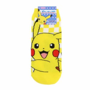 ポケットモンスター レディースソックス 女性用靴下 ピカチュウ チェック ポケモン キャラクター グッズ メール便可