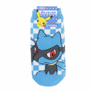 ポケットモンスター ジュニアソックス 子ども用靴下 リオル チェック ポケモン キャラクター グッズ メール便可