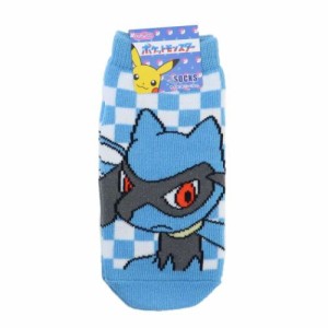 ポケットモンスター キッズソックス 子ども用靴下 リオル チェック ポケモン キャラクター グッズ メール便可