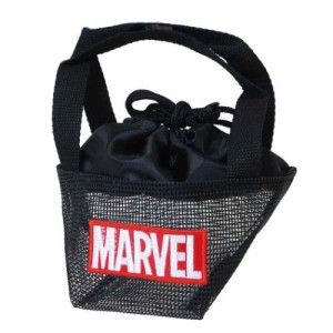 マーベル ミニポーチ メッシュポーチ メッシュブラックロゴ MARVEL キャラクター グッズ メール便可