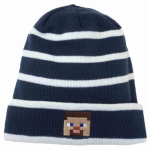 マインクラフト 帽子 KIDS ニット帽 ネイビー Minecraft ゲームキャラクター グッズ