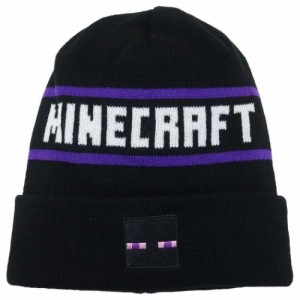 マインクラフト 帽子 KIDS ニット帽 パープル Minecraft ゲームキャラクター グッズ メール便可