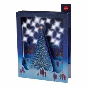 CHRISTMAS グリーティングカード メロディ JXPM4-3 クリスマスカード 立体 雪降る夜空とツリー ポップアップ グッズ メール便可