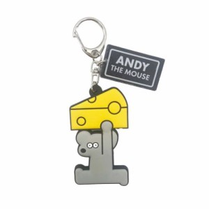 ねずみのANDY キーホルダー ラバー付きキーホルダー BLACK アンディ キャラクター グッズ メール便可