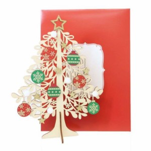 NaturalCardseries クリスマスカード デコレーションウッドツリーカード ナチュラルツリー Xmas グッズ メール便可