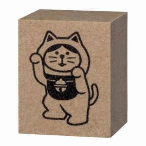 スタンプ FUKUMONOはんこ 踊る招き猫右手上げ お正月 グッズ メール便可