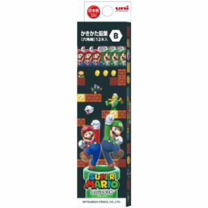 スーパーマリオ 鉛筆 六角軸えんぴつ12本セットB uni 新入学 nintendo キャラクター グッズ メール便可