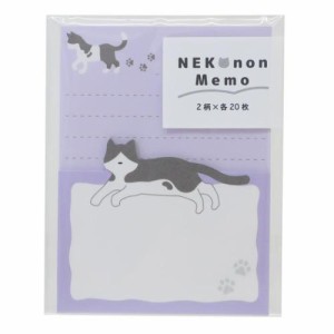 NEKONON ネコノン メモ スクエア型 ダイカット型 ハチワレ ねこ かわいい グッズ メール便可