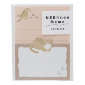 NEKONON ネコノン メモ スクエア型 ダイカット型 茶トラ ねこ かわいい グッズ メール便可