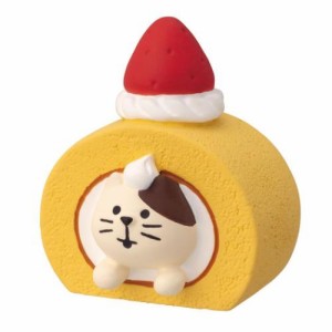 ジャンボないちごフェア マスコット ロールケーキつっこみ猫 concombre 生クリーム 置物 グッズ