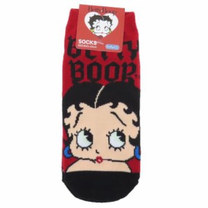 ベティブープ 女性用靴下 キャラックス ロゴ RDｘBK BETTY BOOP キャラクター グッズ メール便可