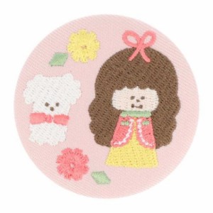 mizutama 缶バッジ 刺繍缶バッジ P ピンク かわいい グッズ メール便可