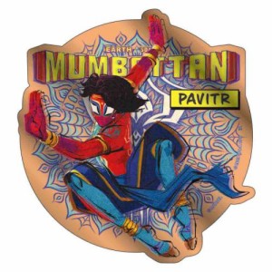 スパイダーマン：アクロス ザ スパイダーバース ビッグ シール メタリックステッカー SPIDER-MAN INDIA B メール便可