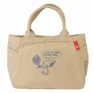 スヌーピー ランチトート IPミディアム9A リサイクルコットンバッグ Beige ピーナッツ キャラクター グッズ