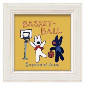 リサとガスパール フレンチアート ミニアートフレーム バスケットボール 絵本キャラクター インテリア 取寄品