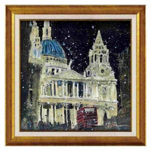 スーザン ブラウン 風景画 額付きポスター セントポール大聖堂 ロンドン ギフト インテリア 取寄品