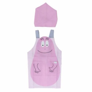 バーバパパ エプロンセット キッズエプロン＆三角巾 Mサイズ ハローバーバパパ ピンク BARBAPAPA キャラクター グッズ メール便可