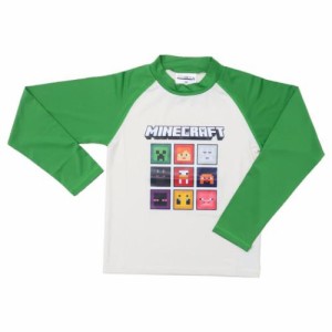 マインクラフト 水着 ラッシュガード 長袖Tシャツ グリーン Minecraft ゲームキャラクター グッズ メール便可