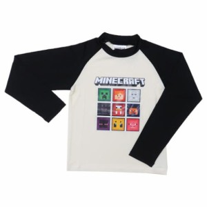 マインクラフト 水着 ラッシュガード 長袖Tシャツ ブラック Minecraft ゲームキャラクター グッズ メール便可