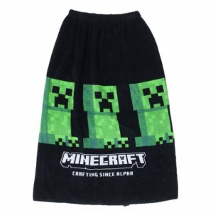 マインクラフト ラップタオル 巻きタオル80cm ブラック Minecraft ゲームキャラクター グッズ