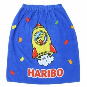 HARIBO ラップタオル 巻きタオル60cm ブルー お菓子パッケージ キャラクター グッズ