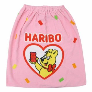 HARIBO ラップタオル 巻きタオル60cm ピンク お菓子パッケージ キャラクター グッズ