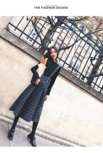 秋服 韓国 ファッション レディース 大きいサイズ チェック ジャンパースカート サロペットスカート 長袖 カットソー セットアップ の通販はau Wowma ワウマ Cho 商品ロットナンバー