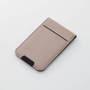 エレコム AMS-BPDSFGYD カードポケット付き背面フリーアングルスタンド ウォームグレー（MagSafe対応iPhone用）