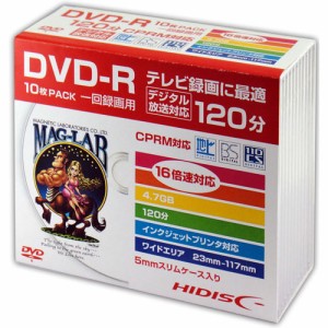 磁気研究所 HDDR12JCP10SC HD DVD-R10P DVD-R 録画用 120分 16倍速 10枚 5mmスリムケース入り