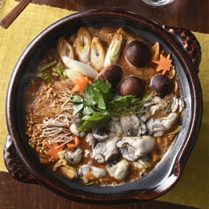 かなわ名物 牡蠣の土手鍋 広島 カキ 鍋 生食 生牡蠣 味噌 〆 雑炊